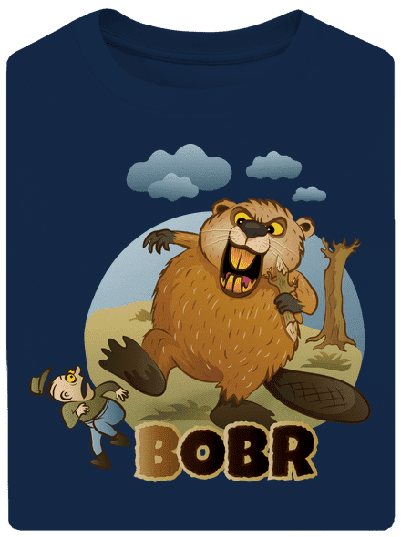 Bobr obr unisex tričko oversized Midnight Blue