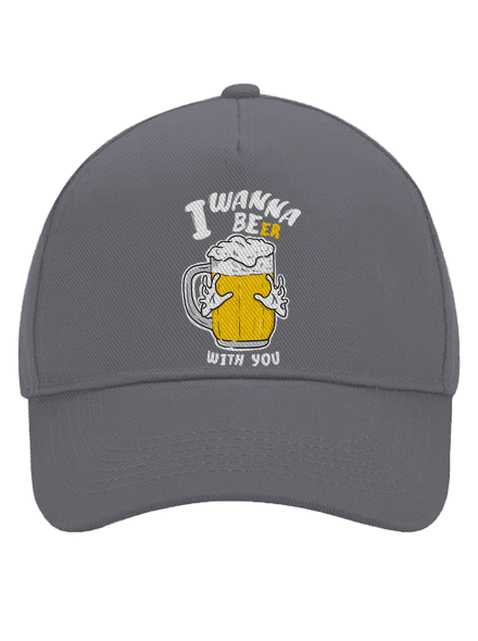 I wanna beer kšiltovka baseballka Graphite grey