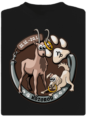 Psí horoskop: Kozoroh dětské sportovní tričko Black