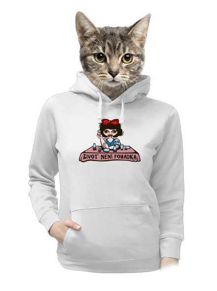 Sněhurka dámská mikina klokanka White