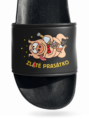 Zlité prasátko pantofle Black
