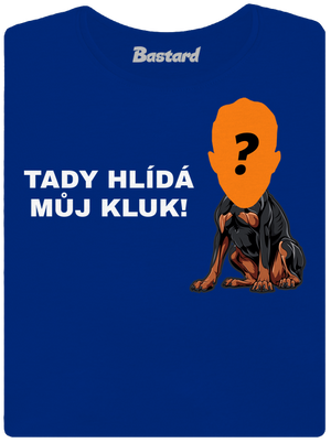 Tady hlídám já dámské tričko s lemem Royal Blue Mal