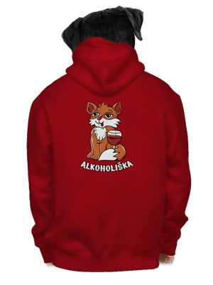 Vínová Alkoholiška pánská mikina na zip Red