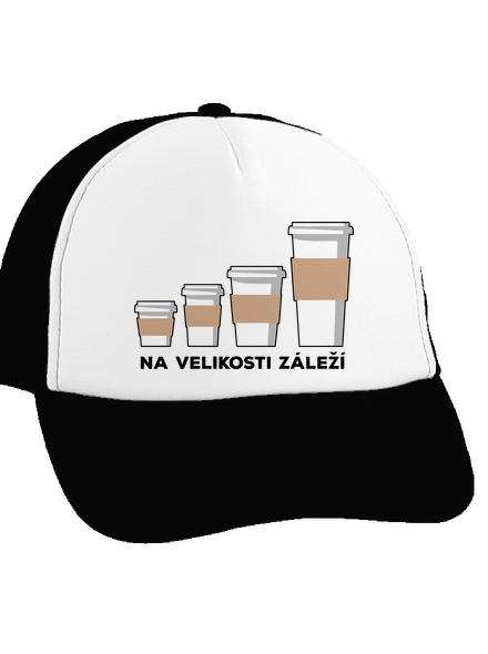 Na velikosti záleží kšiltovka truckerka Black cap