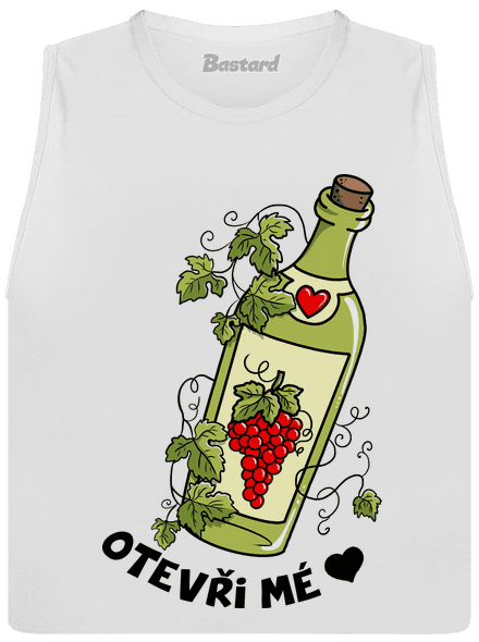 Otevři mé srdce dámské tílko volné White