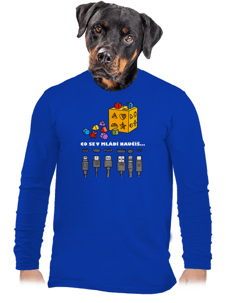 Co se v mládí naučíš pánské dlouhý rukáv Royal Blue