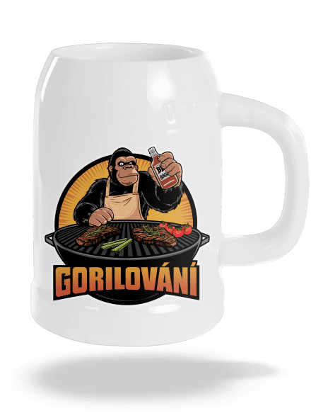Gorilování půllitr White