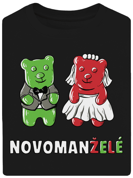 Novomanželé z želé unisex tričko oversized Black