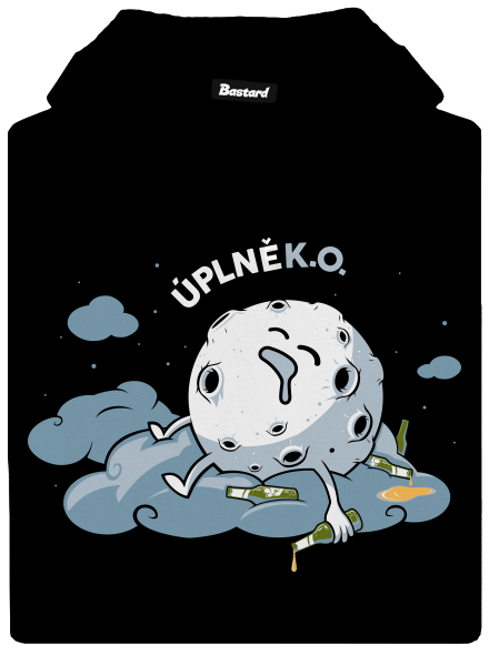 Úplně K. O. pánská mikina klokanka Black