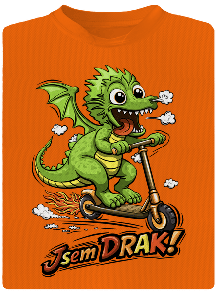 Jsem drak dětské sportovní tričko Neon Orange