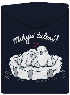 Miluju tulení dámská mikina na zip Navy Mal