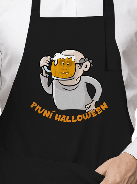 Pivní Halloween zástěra Black