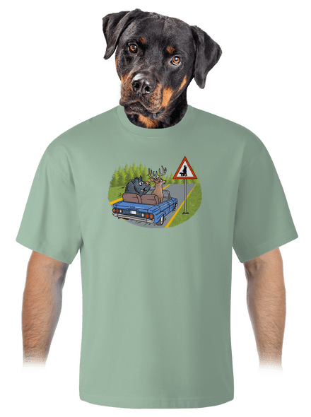 Myslivec unisex tričko oversized Sage