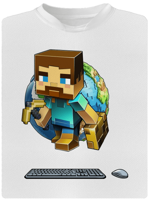 B17: Minecraft dětské sportovní tričko White