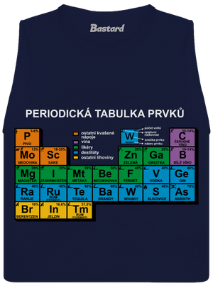 Periodická tabulka dámské tílko volné Navy