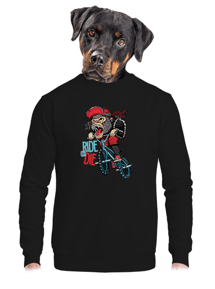 Ride or die unisex mikina bez kapuce Black
