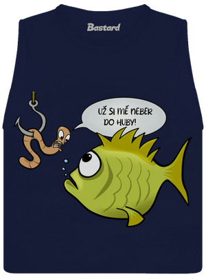 Ryba a žížala dámské tílko volné Navy