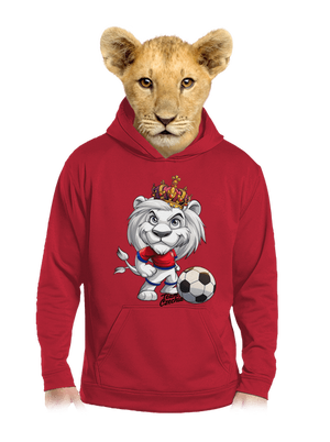 Fotbalový lev dětská mikina klokanka Fire Red