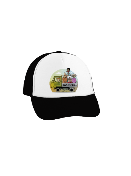 Multikultikára kšiltovka truckerka Black cap