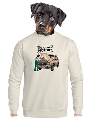 Kde je motor? unisex mikina bez kapuce Off White
