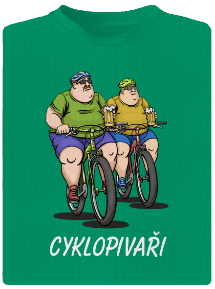 Cyklopivaři pánské sportovní tričko Kelly Green Mal