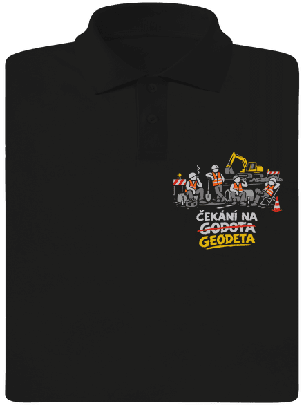 Čekání na geodeta pánská polokošile Black