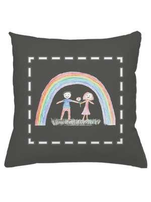 Dětské kresby - nahraj vlastní polštář Gray Pol