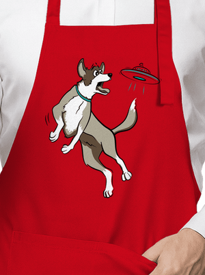 Létající talíř zástěra Red