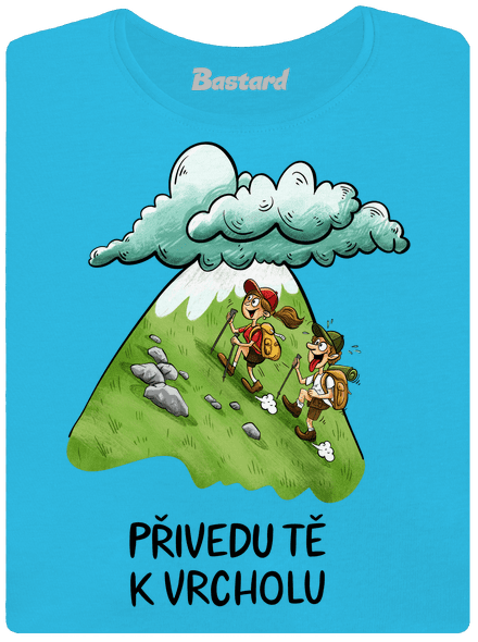 Přivedu tě k vrcholu dámské tričko s lemem Blue Atol