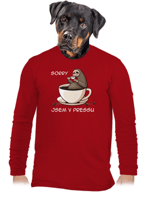 V pressu pánské dlouhý rukáv Red