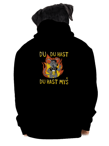 Du hast myš pánská mikina na zip Black