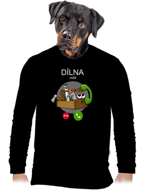 Dílna volá pánské dlouhý rukáv Black