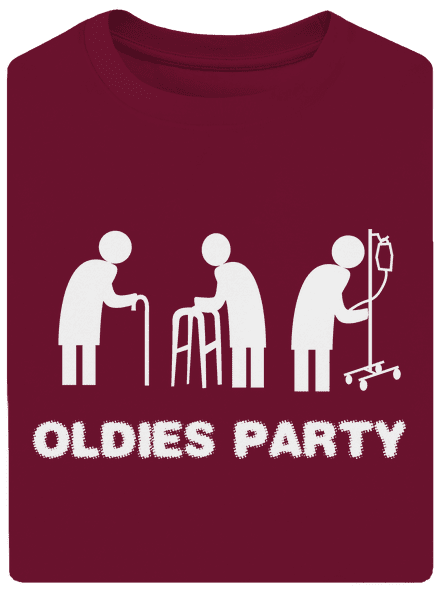Oldies party unisex tričko oversized Garnet