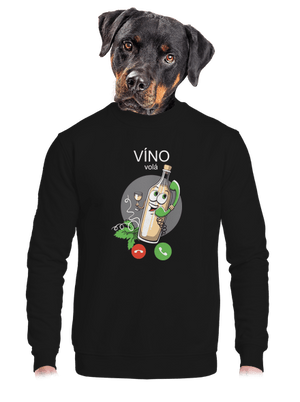 Bílé víno volá unisex mikina bez kapuce Black