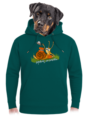 Makám na baráku unisex mikina premium Emerald Green