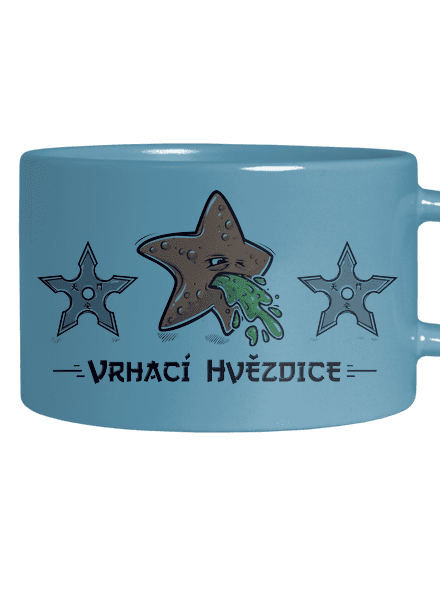 Vrhací hvězdice hrnek makronka Blue Macaron