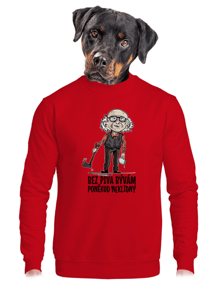 Neklidný bez piva unisex mikina bez kapuce Red