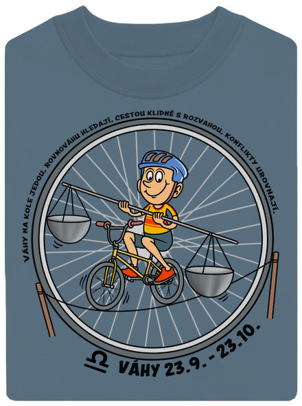 Cyklistický horoskop: Váhy unisex mikina bez kapuce Nordic Blue