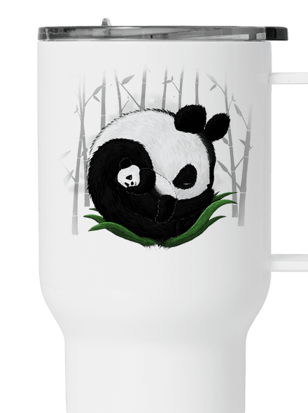 Dvě spící pandy termohrnek White