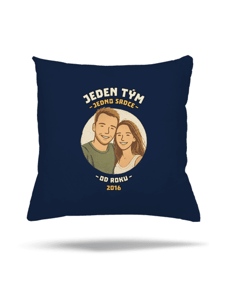 Jeden tým z vlastní fotky polštář Dark Navy