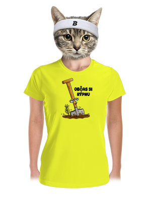 Občas si rýpnu dámské sportovní tričko Neon Yellow