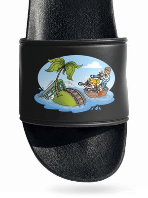 Ostrov železnice pantofle Black