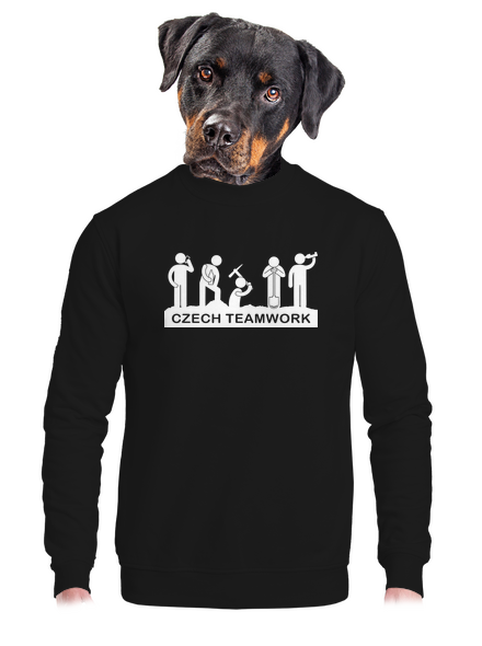 Czech Teamwork unisex mikina bez kapuce Black