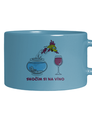 Skočím si na víno hrnek makronka Blue Macaron