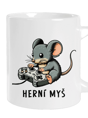 Herní myš velký hrnek White