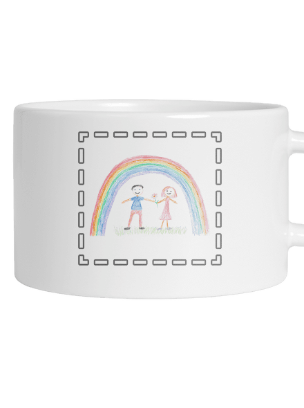 Dětské kresby - nahraj vlastní hrnek makronka White