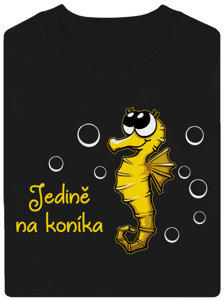 Na koníka unisex mikina bez kapuce Black