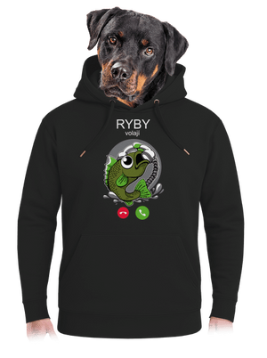Ryby volají unisex mikina premium Dark Black