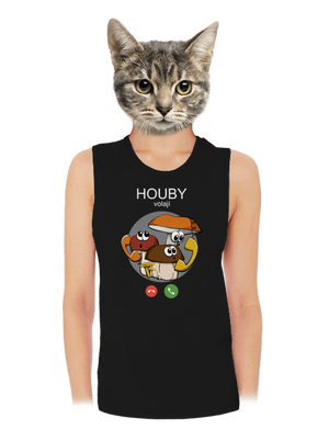 Houby volají dámské tílko volné Black