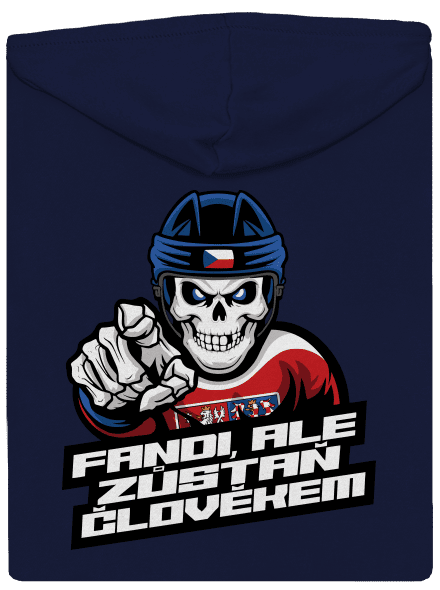 Fandi, ale zůstaň člověkem pánská mikina na zip Navy